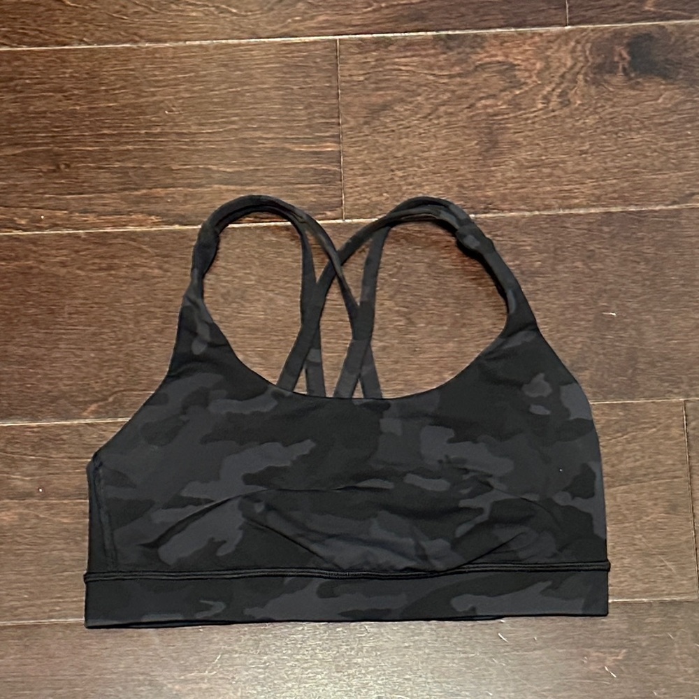 Lululemon Black Camouflage Sports Bra